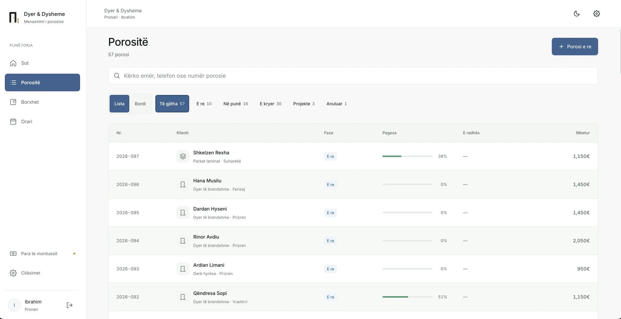 App screenshots · Demonstration data